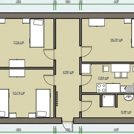 Lägenhet 5 Betten Monteurwohnung In Zeithain