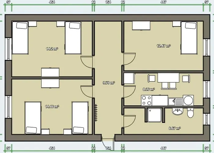 شقة 5 Betten Monteurwohnung In تْسيتهاين